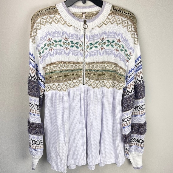 Free People Cozy Cottage Sweater in White Small - Picture 7 of 14